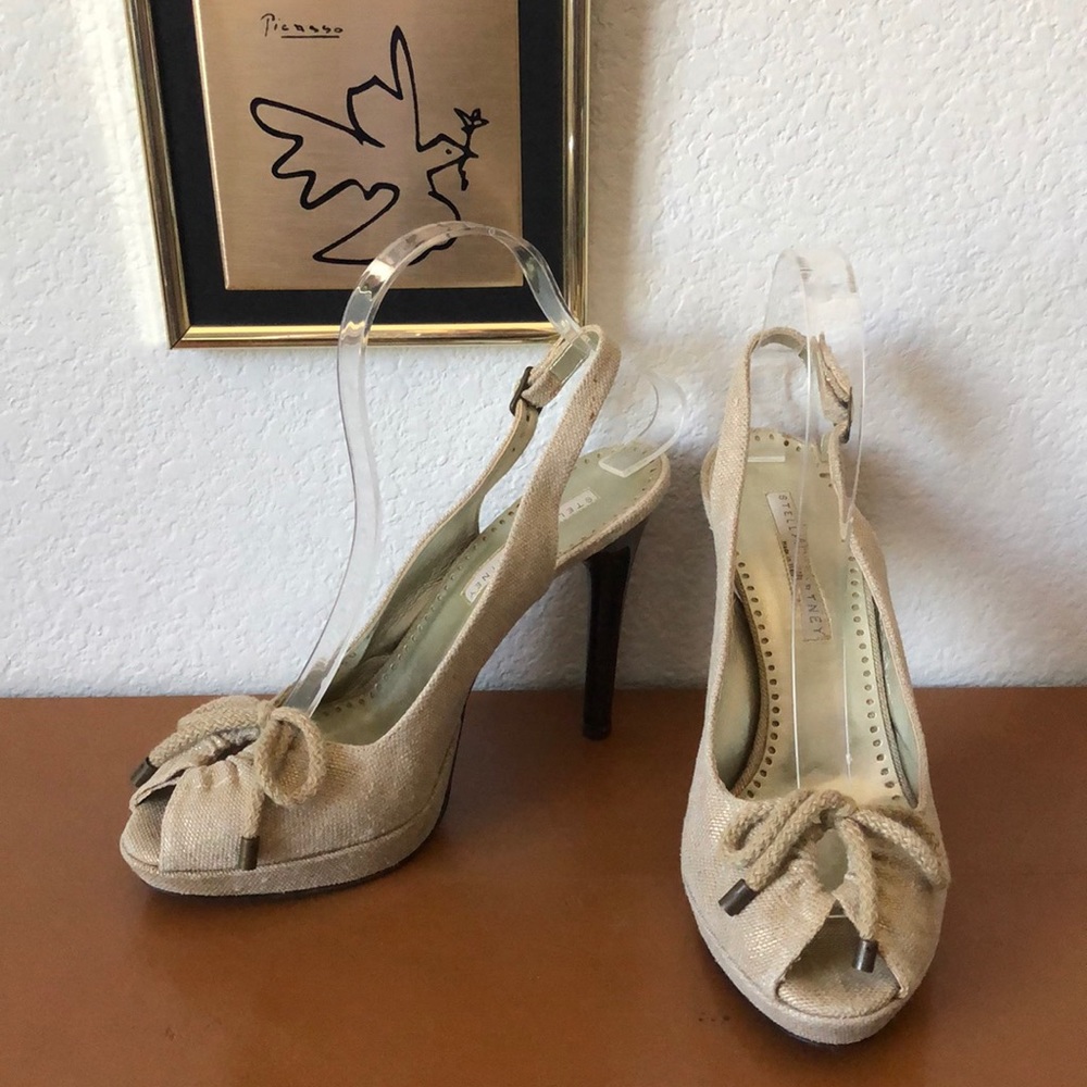 Stella McCartney Vegan Slingback Peeptoe Heels 38